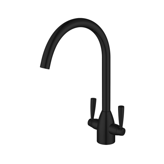 MT332 Twin Lever Round Neck Mixer Tap MB